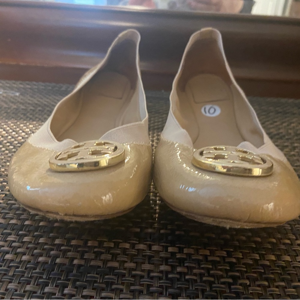 Tory Burch Nude Patent Flats